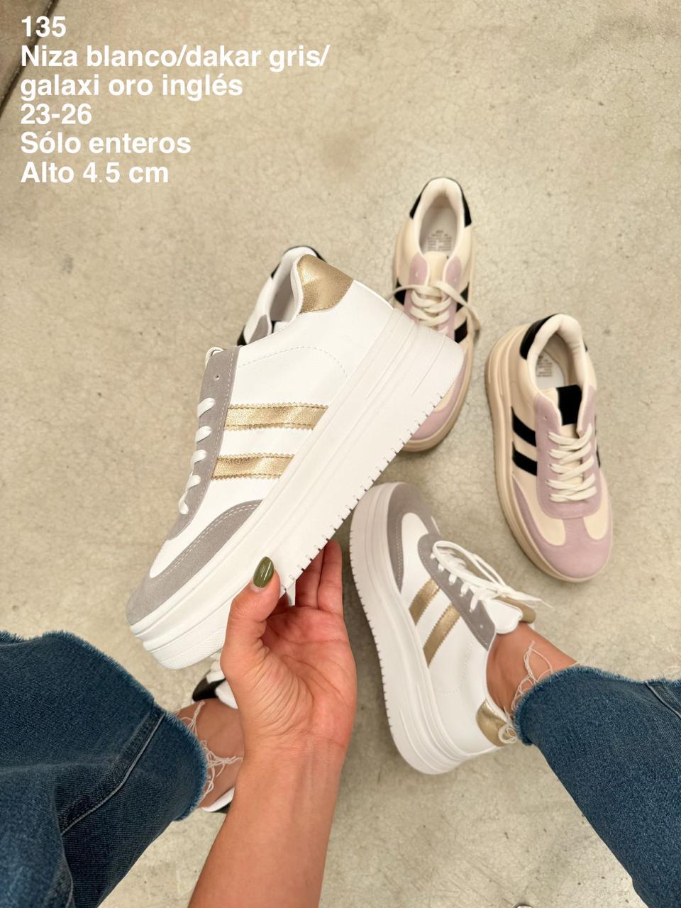 135 Niza Blanco/Dakar Gris/Galaxi Oro Inglés