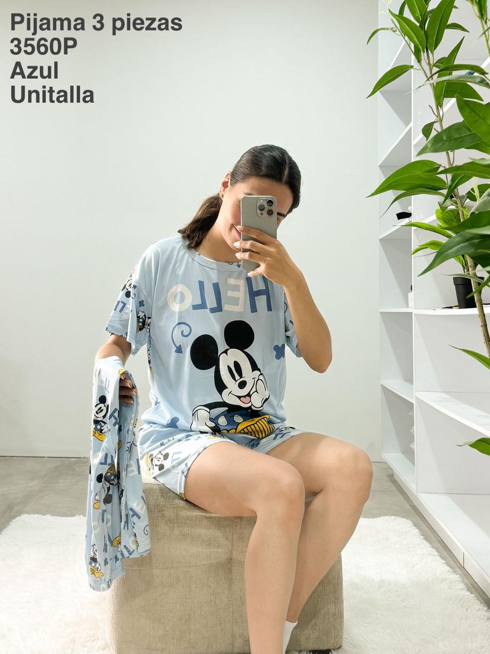 3560P Pijama 3 Piezas Azul