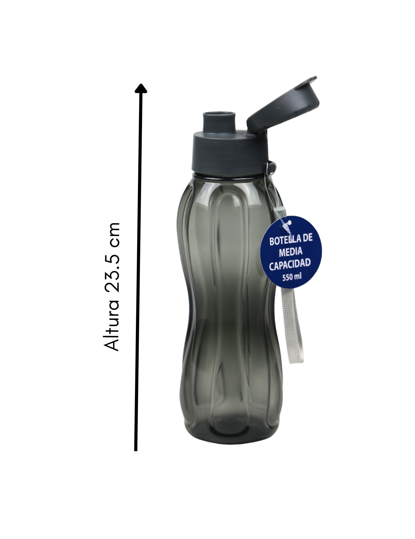 CH41788 - 1B Botella Mediana 550 Ml Gris - Mayoreo Calzado AndyHOGAR