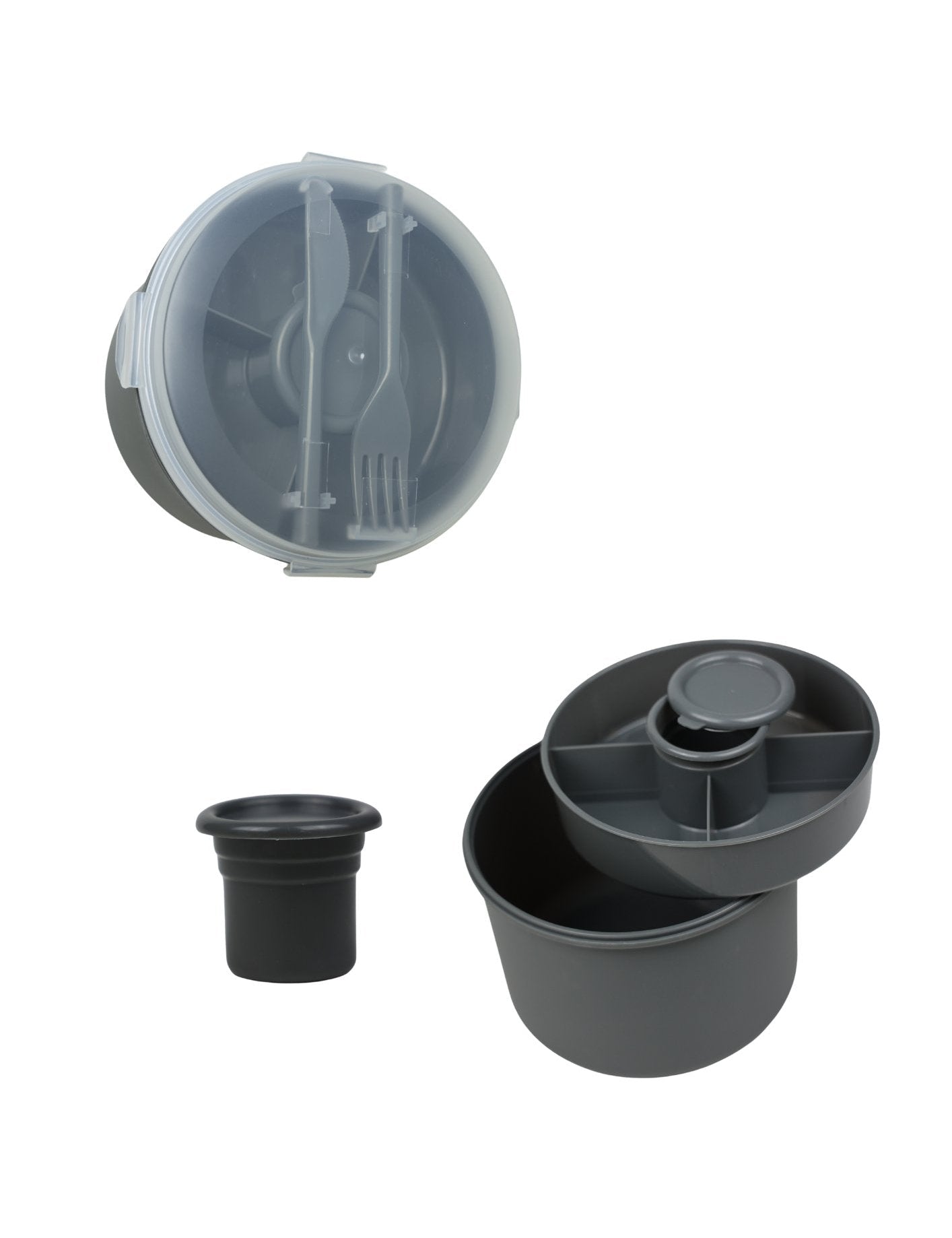 CK32149 - 3 Recipiente de Comida Lunchbox Gris - Mayoreo Calzado AndyHOGAR