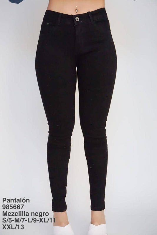 985667 Pantalón Mezclilla Negro - Mayoreo Calzado AndyROPA