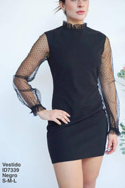 ID7339 Vestido Negro - Mayoreo Calzado AndyROPA