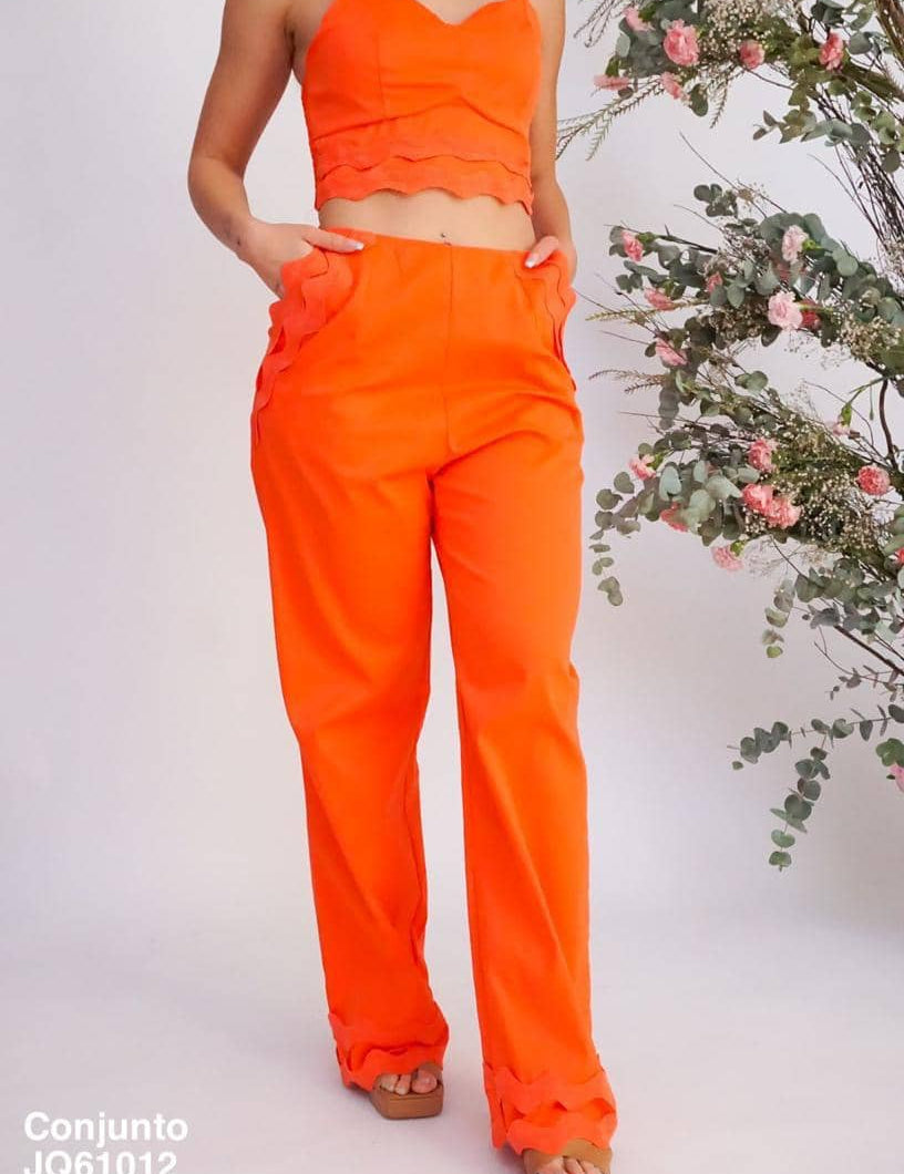 JQ61012 Conjunto Naranja - Mayoreo Calzado AndyROPA