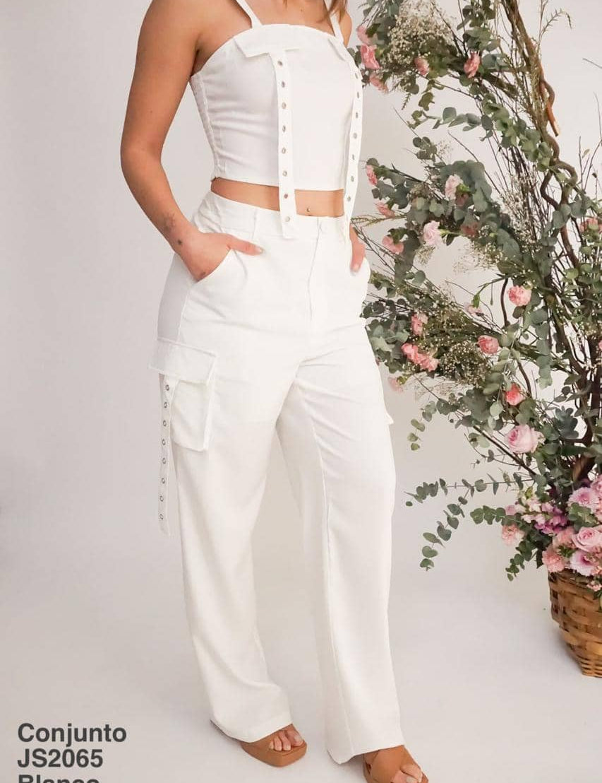 JS2065 Conjunto Blanco - Mayoreo Calzado AndyROPA