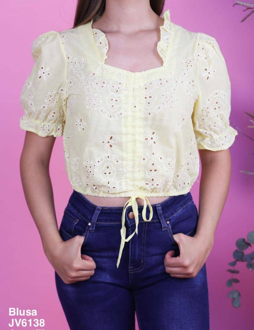 JV6138 Blusa Amarillo - Mayoreo Calzado AndyROPA