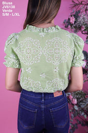 JV6138 Blusa Verde - Mayoreo Calzado AndyROPA