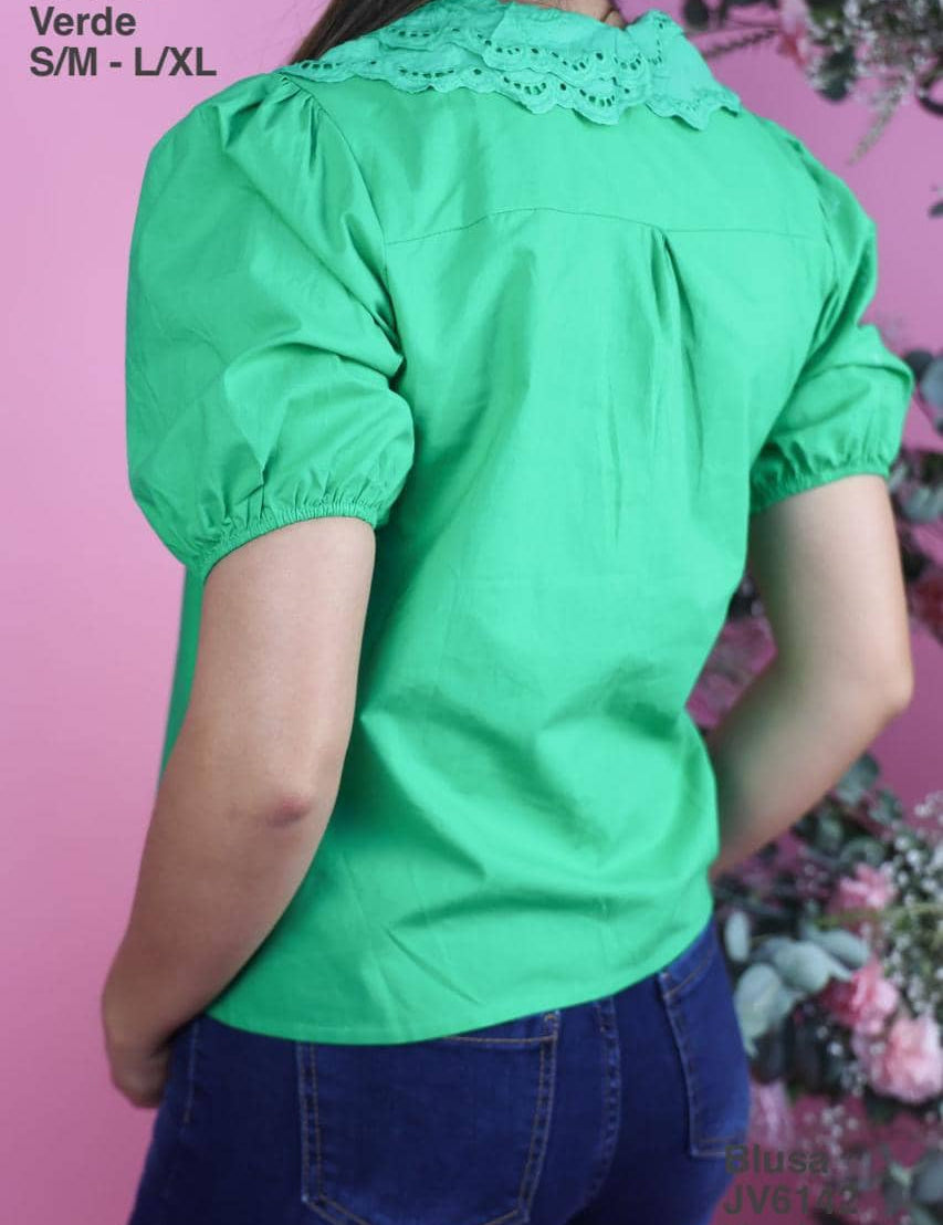 JV6142 Blusa Verde - Mayoreo Calzado AndyROPA