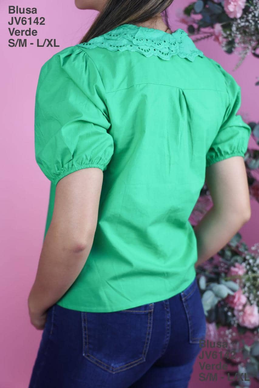 JV6142 Blusa Verde - Mayoreo Calzado AndyROPA