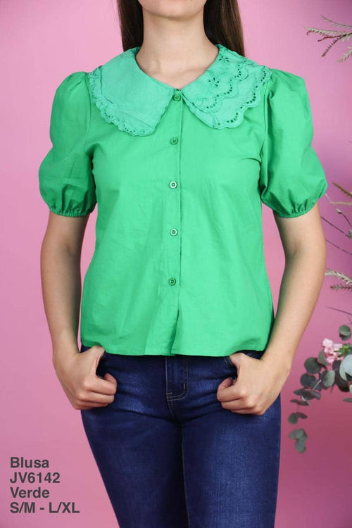 JV6142 Blusa Verde - Mayoreo Calzado AndyROPA