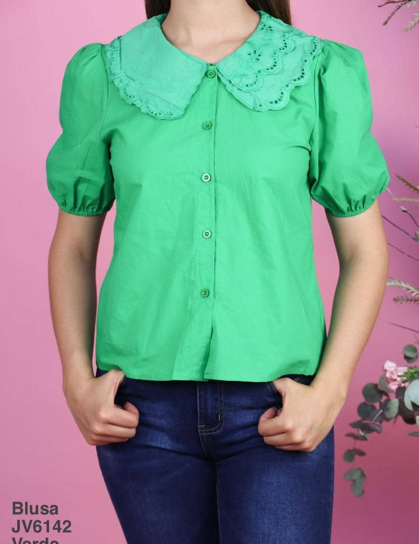 JV6142 Blusa Verde - Mayoreo Calzado AndyROPA