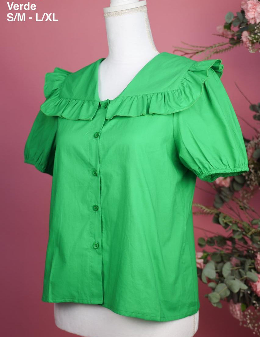 JV6143 Blusa Verde - Mayoreo Calzado AndyROPA