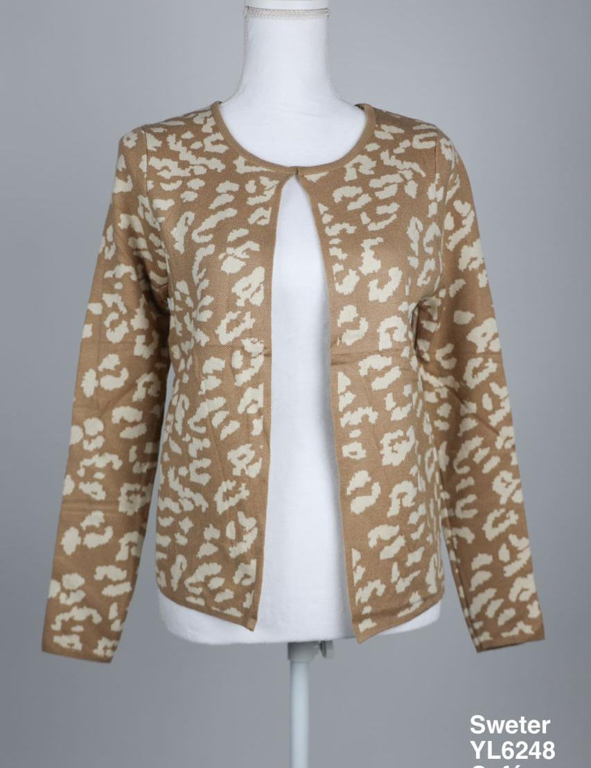 YL6248 Sweter Café - Mayoreo Calzado AndyROPA