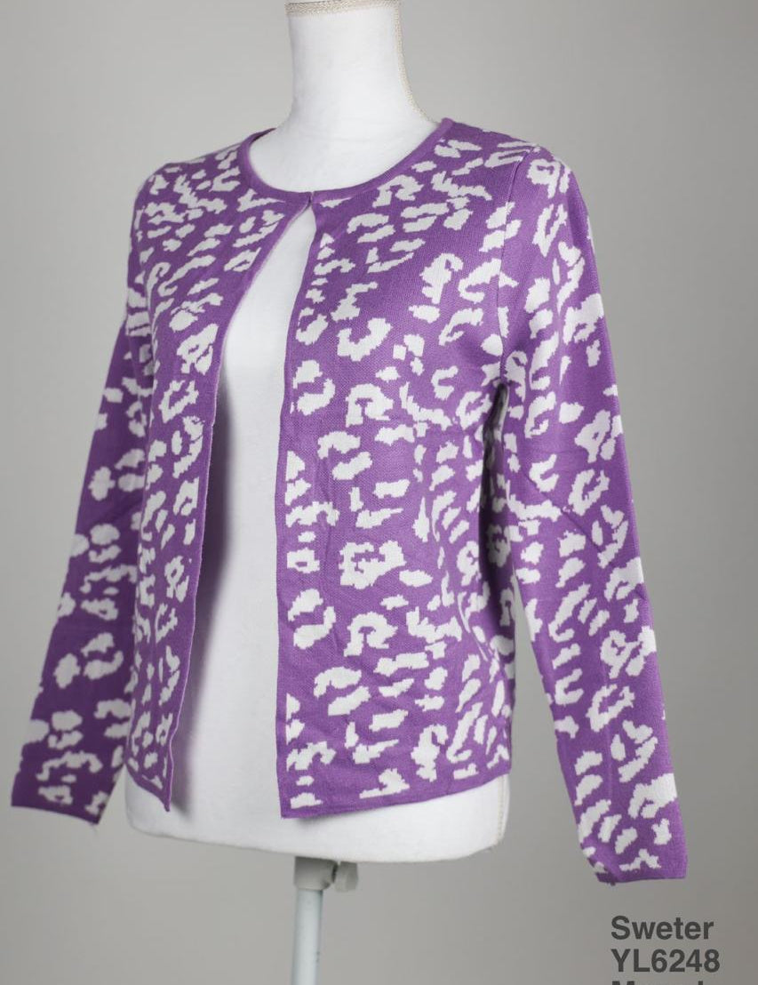 YL6248 Sweter Morado - Mayoreo Calzado AndyROPA