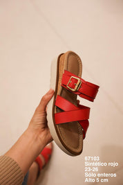 67103 Sintético Rojo - Mayoreo Calzado AndySANDALIA sin marca