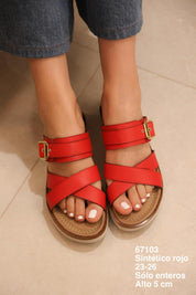 67103 Sintético Rojo - Mayoreo Calzado AndySANDALIA sin marca