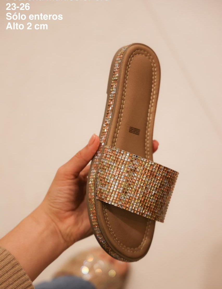 68486 Pedreria Multicolor Oro - Mayoreo Calzado AndySANDALIA sin marca
